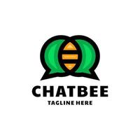 Honey Bee combination with chat icon in background white ,vector logo design editable vector