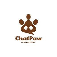 Paw combination with chat icon in background white ,vector logo design editable vector