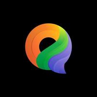 Vector Logo Initial Letter Q with gradient colorful