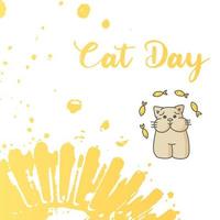 World Cat Day. Vector illustration. Holiday. Hug your cat.