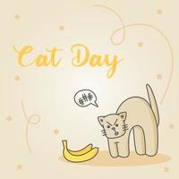 World Cat Day. Vector illustration. Holiday. Hug your cat.