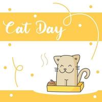 World Cat Day. Vector illustration. Holiday. Hug your cat.