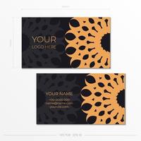 Business cards with Decorative floral business cards, oriental pattern, illustration. vector