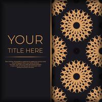 Dark postcard design with abstract vintage ornament. Can be used as background and wallpaper. Elegant and classic vector elements are great for decoration.