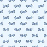 Seamless pattern. Doodle style hand drawn. Nature elements. Vector illustration. A blue bows on a light blue background.