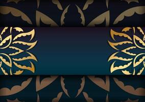 Golden floral pattern background with black and gold vector