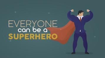 Everyone can be a superhero. Businessman with superhero shadow. Vector. vector