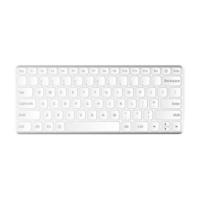 Vector realistic white keyboard and mouse on blue background. Isolated on white.
