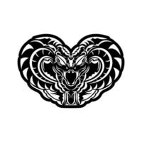 Polynesian style tattoo with a snake head. Isolated. Vector. vector