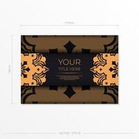A business card with an ornate pattern vector