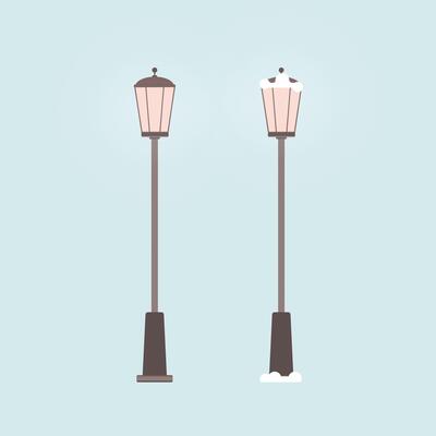 old street luminous lantern on a white background. Isolated