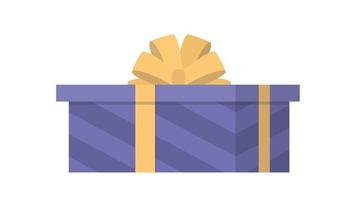 Gift box in flat style. Gift with a yellow bow. Isolated. Vector. vector