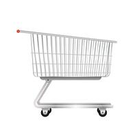 Metal trolley from the supermarket. Cart for shopping in the store. Isolated. . vector