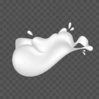 vector de salpicaduras de leche. salpicaduras blancas realistas. líquido blanco en la ilustración de stock.