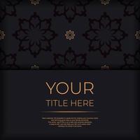 Dark postcard design with vintage Indian ornaments. Elegant and classic vector elements ready for print and typography.