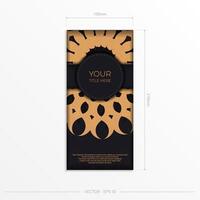 Dark postcard design with abstract vintage mandala ornament. Can be used as background and wallpaper. Elegant and classic vector elements are great for decoration.