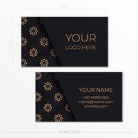 Business cards template. Decorative floral business cards, oriental pattern, illustration. vector