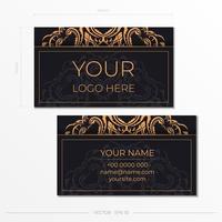 Luxurious business card design with abstract vintage ornament. Can as Roman background and wallpaper. Elegant and classic elements ready for print and typography. vector