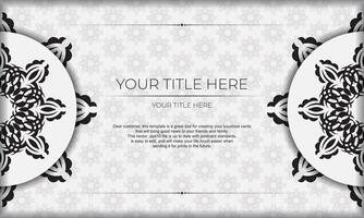 White luxury background with abstract mandala ornament. Elegant and classic vector elements with space for your text.