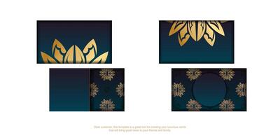 Four different designs for a card with gold and blue vector