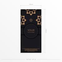 Dark postcard design with abstract vintage mandala ornament. Elegant and classic vector elements are great for decoration.