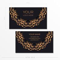 Business card template with gold and black design vector
