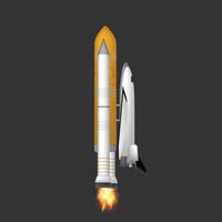 Space shuttle. Fighter isolated on a white background. Side view. Space design element. Isolated. Vector. vector