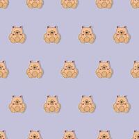 Bear seamless pattern in flat style. Teddy bear sticker. Suitable for backgrounds, postcards, and wrapping paper. Vector. vector