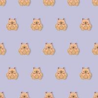 Bear seamless pattern in flat style. Teddy bear sticker. Suitable for backgrounds, postcards, and wrapping paper. Vector. vector