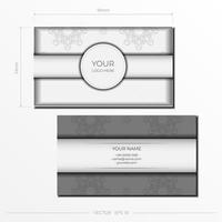 White luxury business cards template with decorative ornaments business cards, oriental pattern, illustration. vector