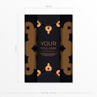 Luxurious postcard design with abstract vintage mandala ornament. Can be used as background and wallpaper. Elegant and classic vector elements are great for decoration.