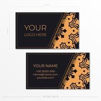Business cards template with vintage decorative elements. Decorative floral business cards, oriental pattern, illustration. vector