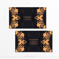 Business cards template. Vintage decorative elements. Decorative floral business cards, oriental pattern, illustration. vector