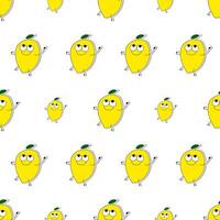 Lemon seamless pattern in flat style. Lemon sticker. Suitable for backgrounds, postcards, and wrapping paper. Vector. vector