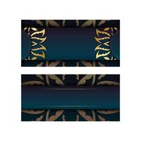 Two banners with gold and black designs vector