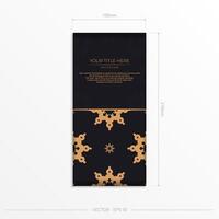 Luxurious postcard design with abstract vintage mandala ornament. Can be used as background and wallpaper. Elegant and classic vector elements are great for decoration.