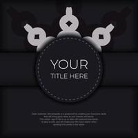 A black and white background with a circle and text vector
