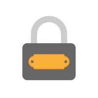 Square door lock. Modern castle isolated on white background. Vector. vector