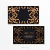 Luxurious business card design with vintage Indian ornament. Can as Roman background and wallpaper. Elegant and classic elements ready for print and typography. vector