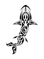 Polynesian style shark pattern. Shark tattoo in polynesia style. Good for tattoos, prints and t-shirts. Isolated. . vector