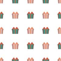 Seamless pattern with a gift. Background with a gift box. Suitable for backgrounds, cards and wrapping paper. Good on the topic of New Years, birthday and Valentine's Day. . vector