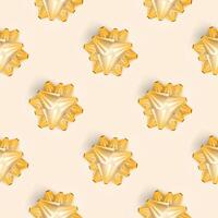Seamless pattern with Golden bow. Endless background. Champagne color. Suitable for postcards and backgrounds. Vector illustration.