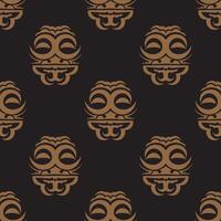 A brown and black background with a tribal design vector