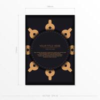 Luxurious postcard design with abstract vintage mandala ornament. Can be used as background and wallpaper. Elegant and classic vector elements ready for print and typography.