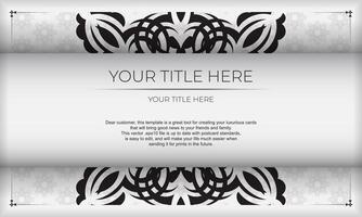 White luxury background with Indian ornaments. Elegant and classic vector elements ready for print and typography.