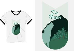 camiseta vintage retro morir naturaleza vector