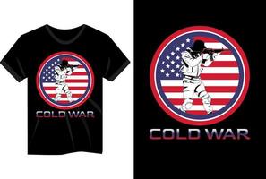 Cold war American flag and soldier mockup vector