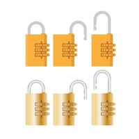 Padlock with code. Padlock for doors, safes and suitcases. Flat style. Vector. vector