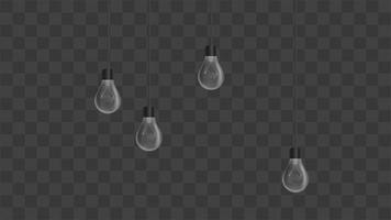 Realistic light bulbs. Loft style chandelier. Element for interior design. Vector illustration.