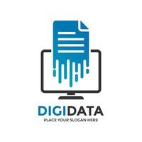 Digital data vector logo template.